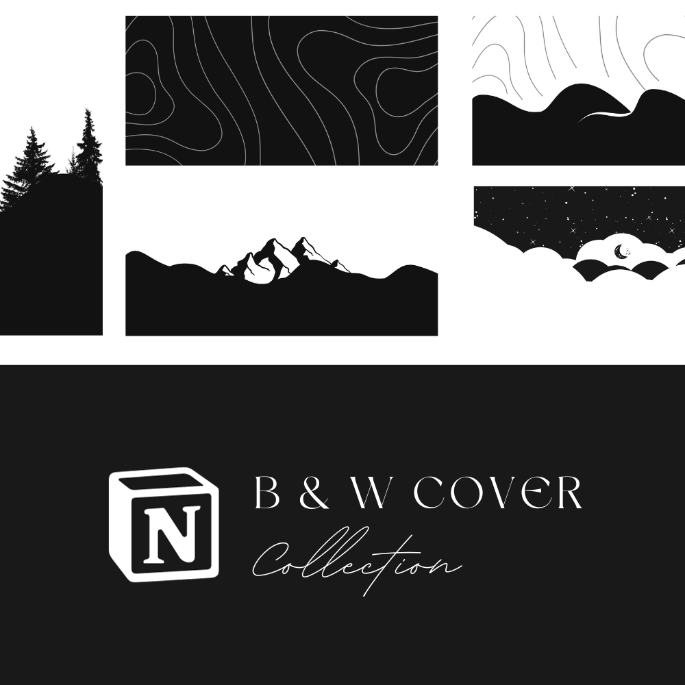 monochrome styled notion cover collection