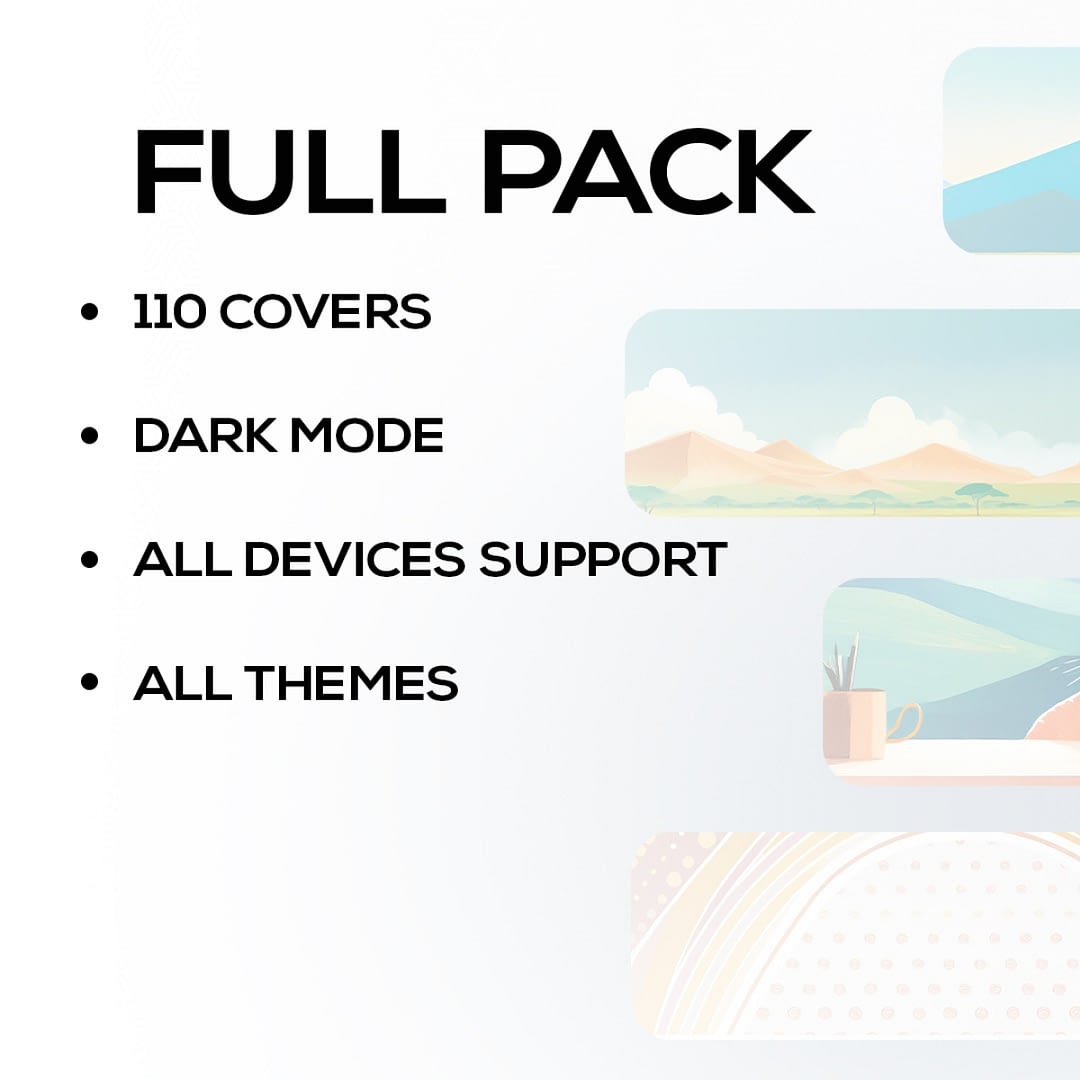 Full pack covers minimalistic notion